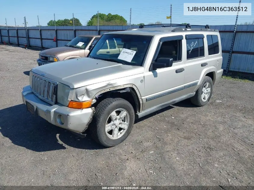 2006 Jeep Commander VIN: 1J8HG48N16C363512 Lot: 41991213