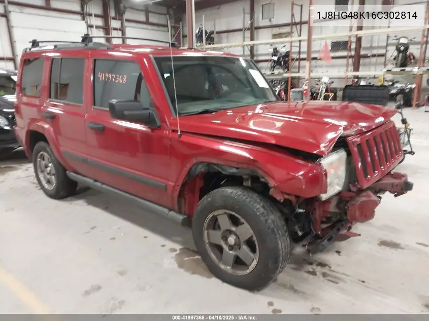 2006 Jeep Commander VIN: 1J8HG48K16C302814 Lot: 41997368