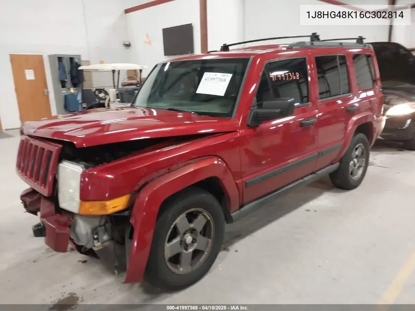 2006 Jeep Commander VIN: 1J8HG48K16C302814 Lot: 41997368