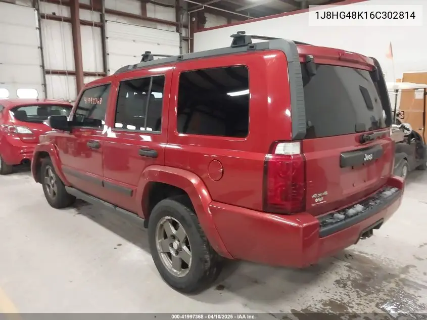 2006 Jeep Commander VIN: 1J8HG48K16C302814 Lot: 41997368