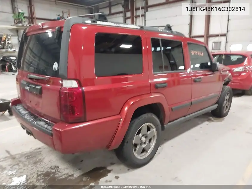 2006 Jeep Commander VIN: 1J8HG48K16C302814 Lot: 41997368