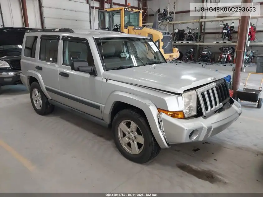 2006 Jeep Commander VIN: 1J8HG48K06C293653 Lot: 42016750