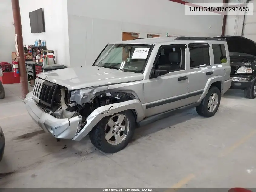 2006 Jeep Commander VIN: 1J8HG48K06C293653 Lot: 42016750