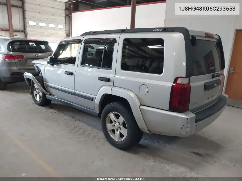 2006 Jeep Commander VIN: 1J8HG48K06C293653 Lot: 42016750