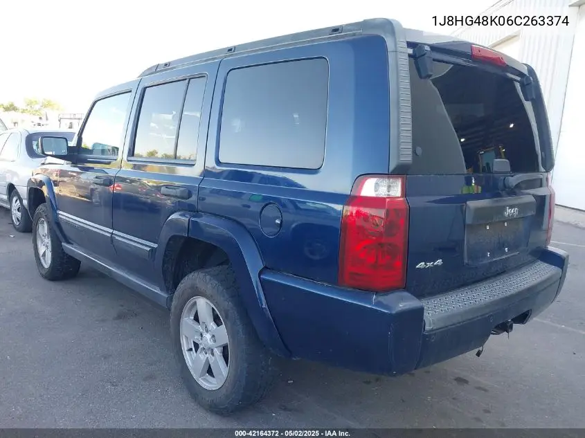 2006 Jeep Commander VIN: 1J8HG48K06C263374 Lot: 42164372