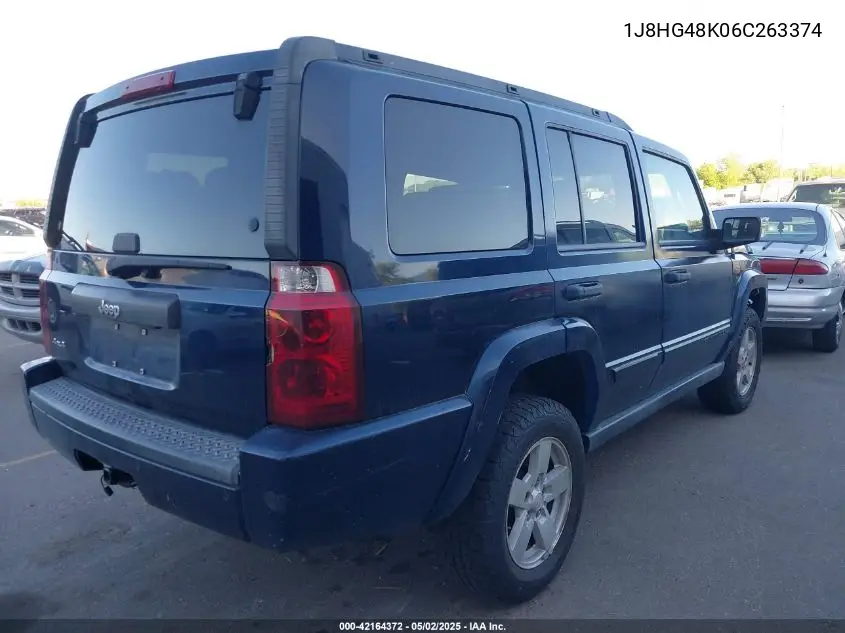 2006 Jeep Commander VIN: 1J8HG48K06C263374 Lot: 42164372