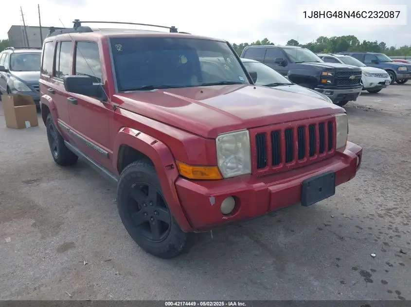 2006 Jeep Commander VIN: 1J8HG48N46C232087 Lot: 42174449