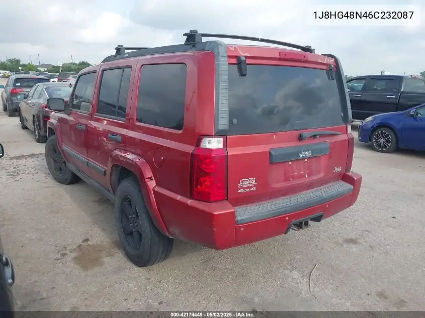 2006 Jeep Commander VIN: 1J8HG48N46C232087 Lot: 42174449