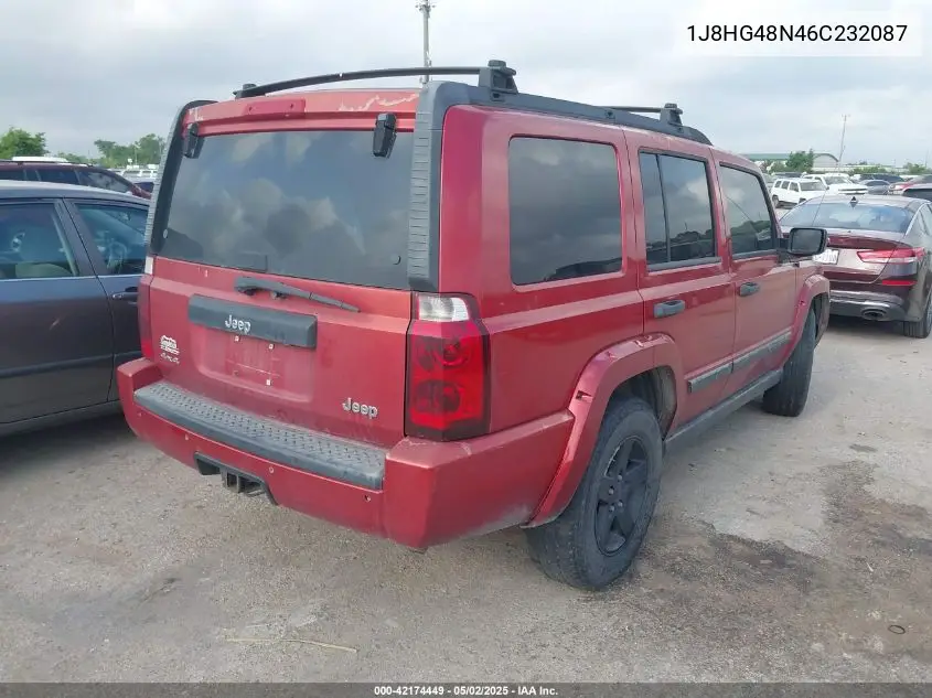 2006 Jeep Commander VIN: 1J8HG48N46C232087 Lot: 42174449