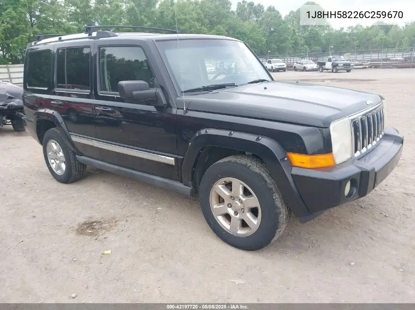 2006 Jeep Commander Limited VIN: 1J8HH58226C259670 Lot: 42197720