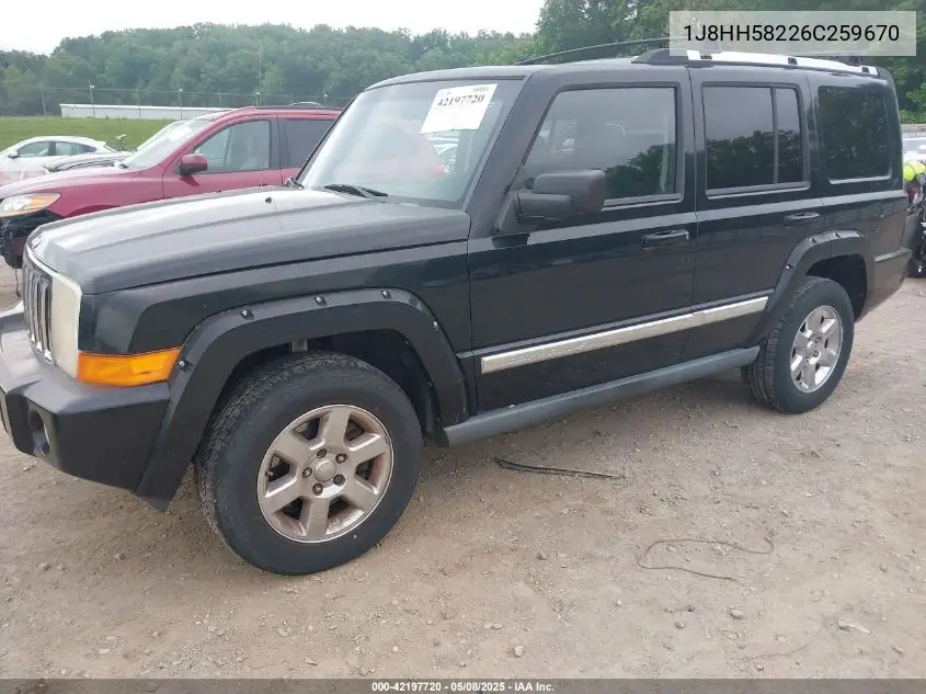 2006 Jeep Commander Limited VIN: 1J8HH58226C259670 Lot: 42197720