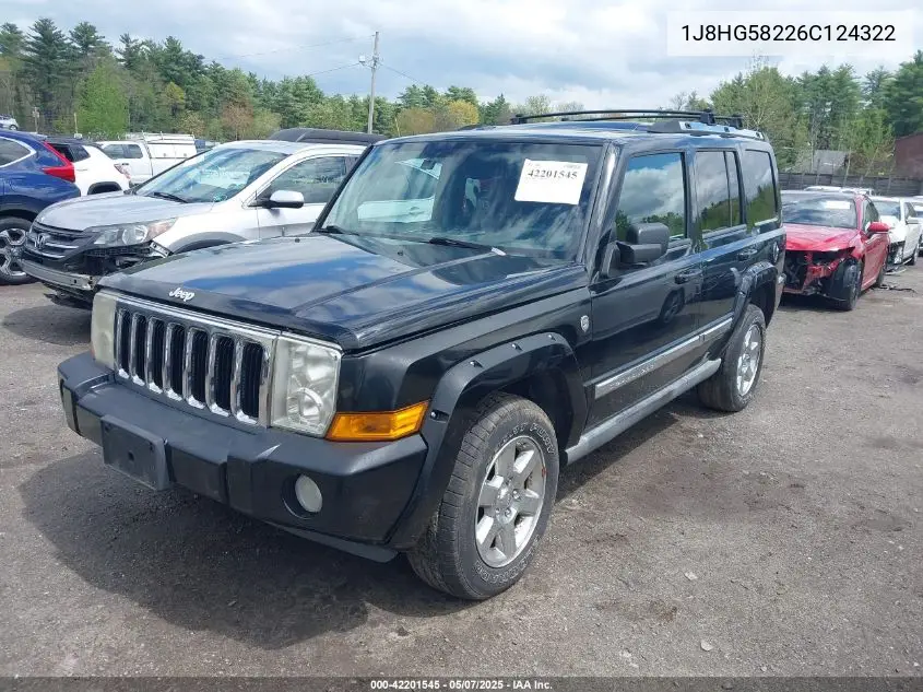 2006 Jeep Commander Limited VIN: 1J8HG58226C124322 Lot: 42201545