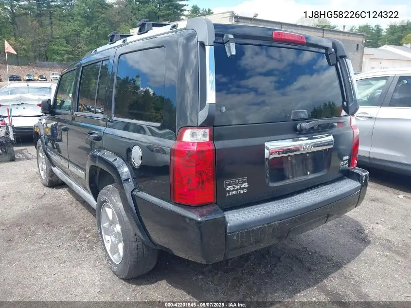 2006 Jeep Commander Limited VIN: 1J8HG58226C124322 Lot: 42201545