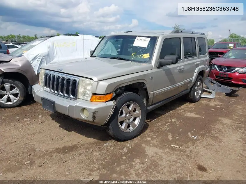 2006 Jeep Commander Limited VIN: 1J8HG58236C363748 Lot: 42213434