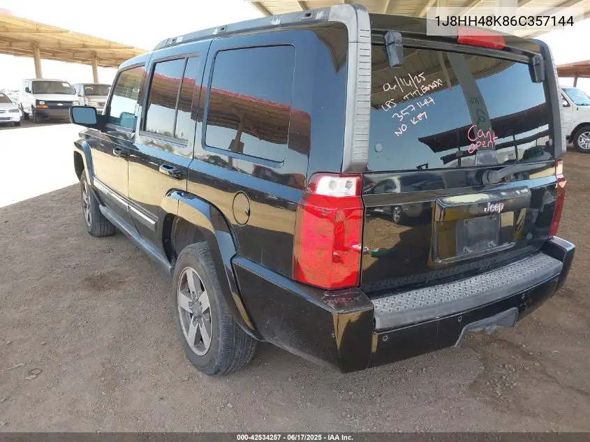 2006 Jeep Commander VIN: 1J8HH48K86C357144 Lot: 42534257