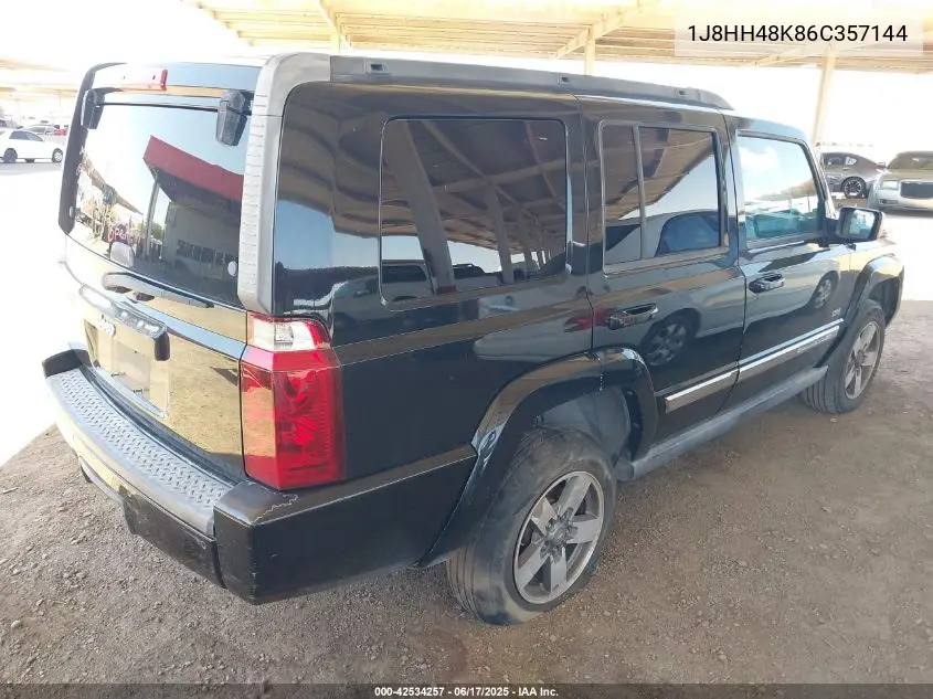 2006 Jeep Commander VIN: 1J8HH48K86C357144 Lot: 42534257