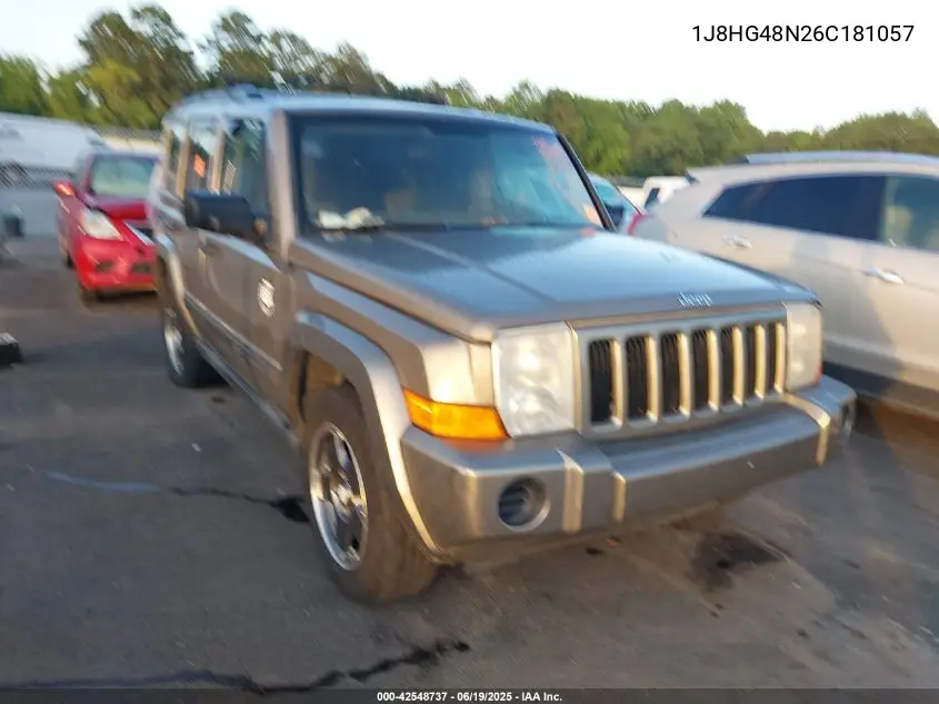 2006 Jeep Commander VIN: 1J8HG48N26C181057 Lot: 42548737