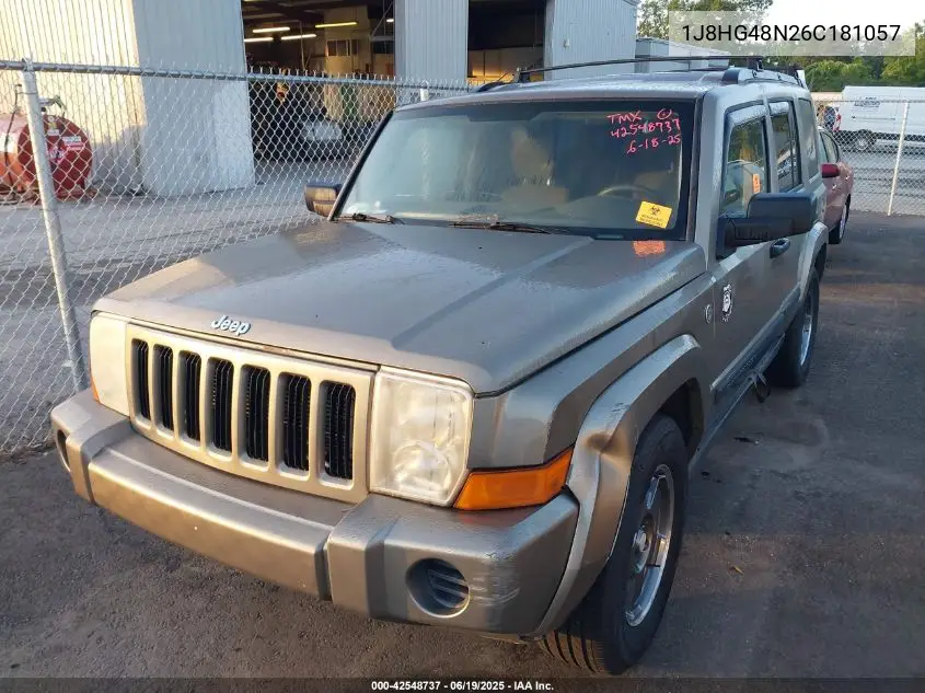 2006 Jeep Commander VIN: 1J8HG48N26C181057 Lot: 42548737
