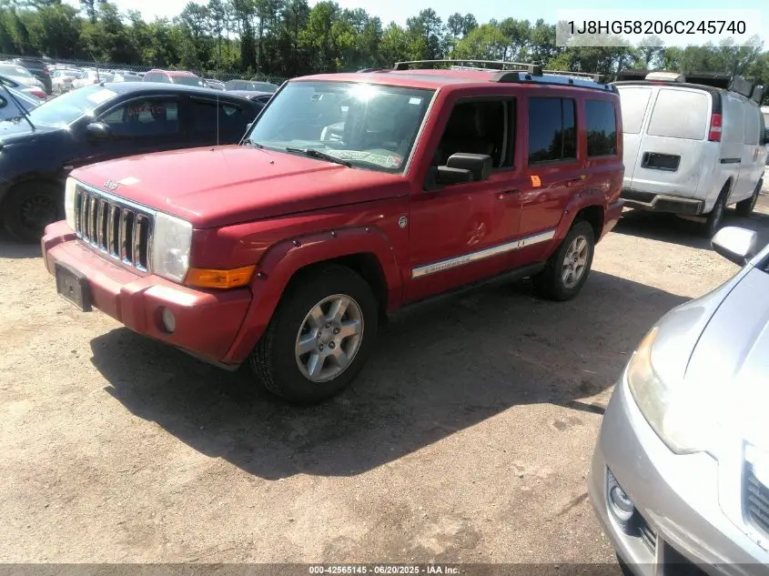 2006 Jeep Commander Limited VIN: 1J8HG58206C245740 Lot: 42565145