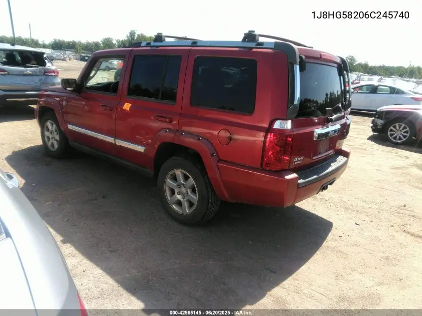2006 Jeep Commander Limited VIN: 1J8HG58206C245740 Lot: 42565145