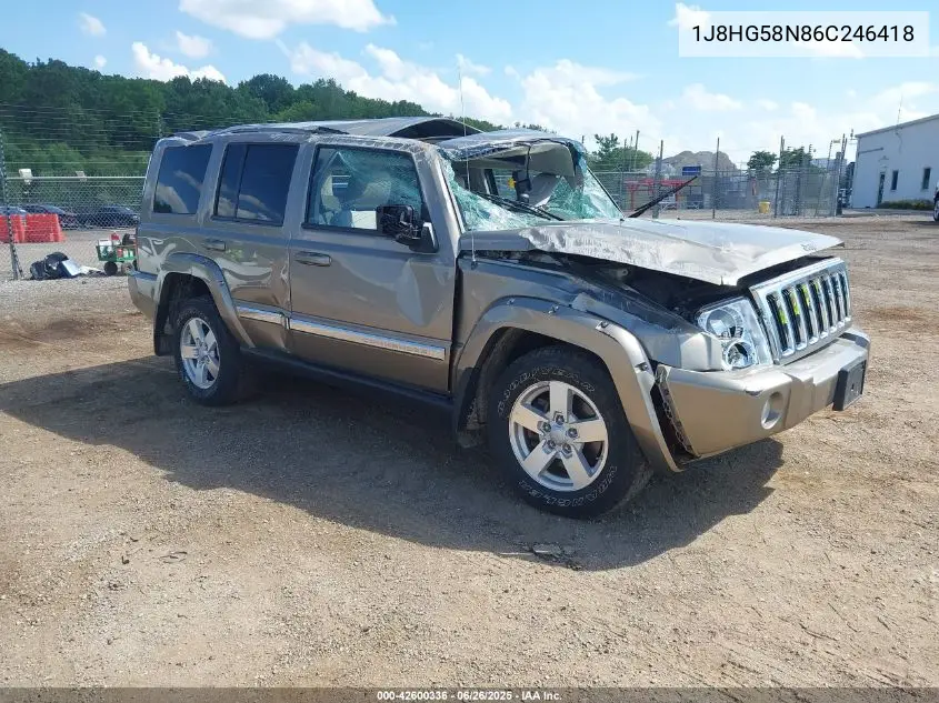 2006 Jeep Commander Limited VIN: 1J8HG58N86C246418 Lot: 42600336