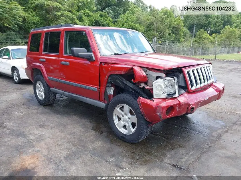 2006 Jeep Commander VIN: 1J8HG48N56C104232 Lot: 42616739
