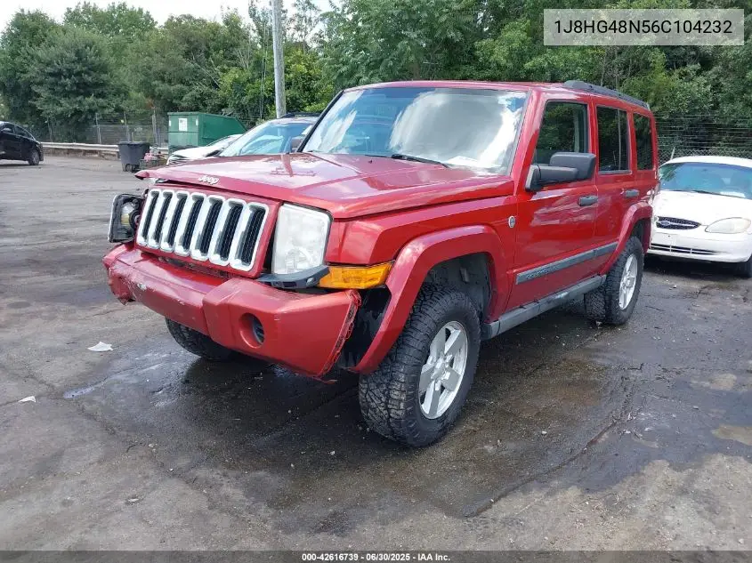 2006 Jeep Commander VIN: 1J8HG48N56C104232 Lot: 42616739