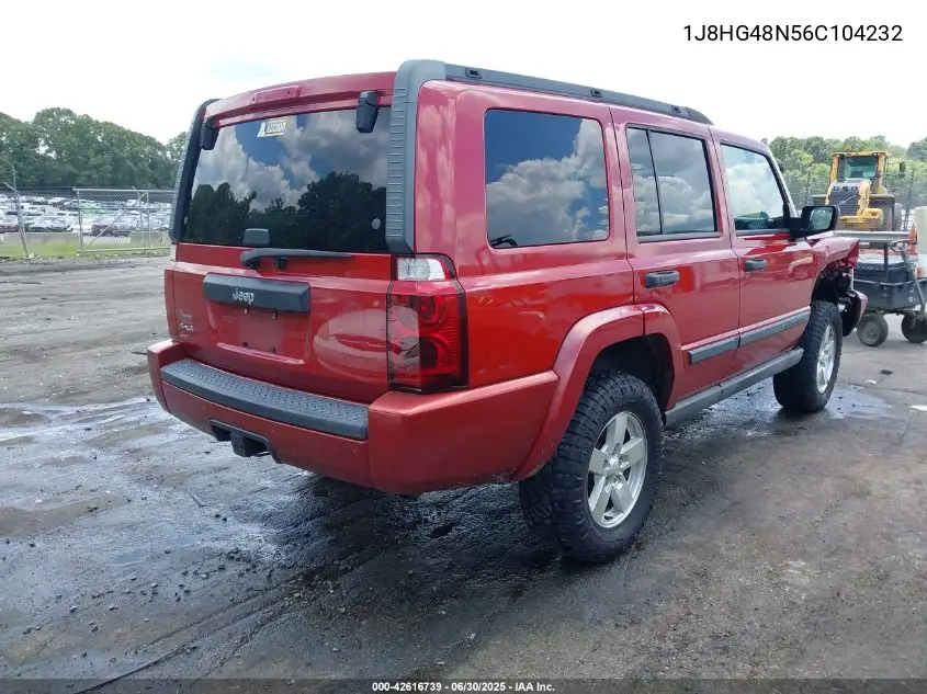 2006 Jeep Commander VIN: 1J8HG48N56C104232 Lot: 42616739