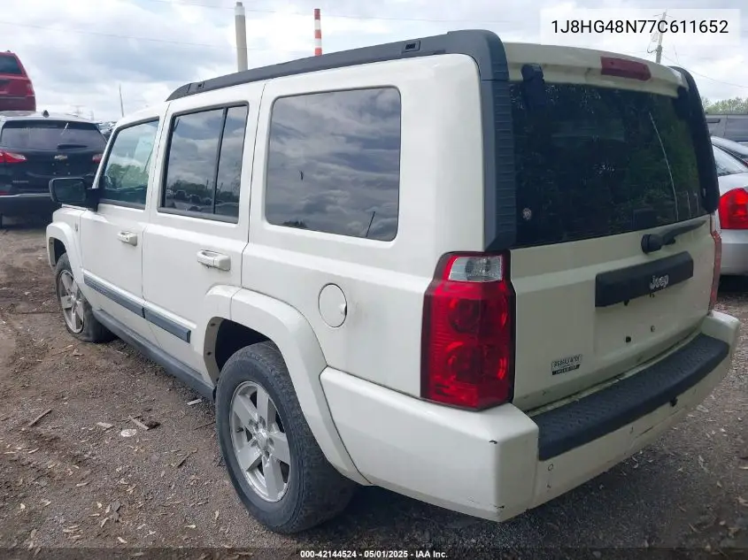 2007 Jeep Commander Sport VIN: 1J8HG48N77C611652 Lot: 42144524