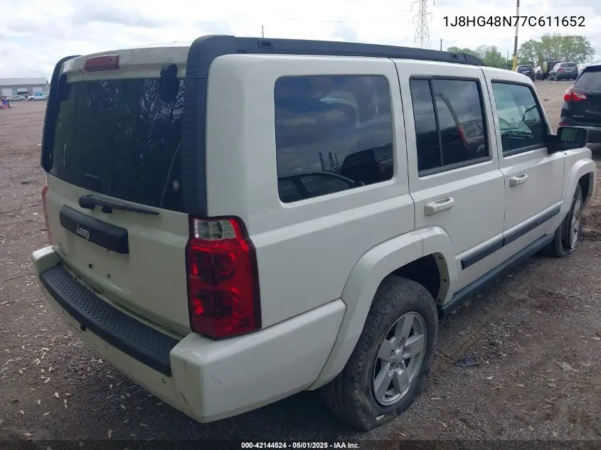 2007 Jeep Commander Sport VIN: 1J8HG48N77C611652 Lot: 42144524