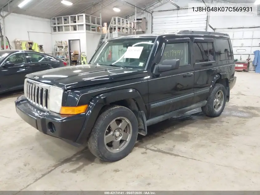 2007 Jeep Commander Sport VIN: 1J8HG48K07C569931 Lot: 42174141