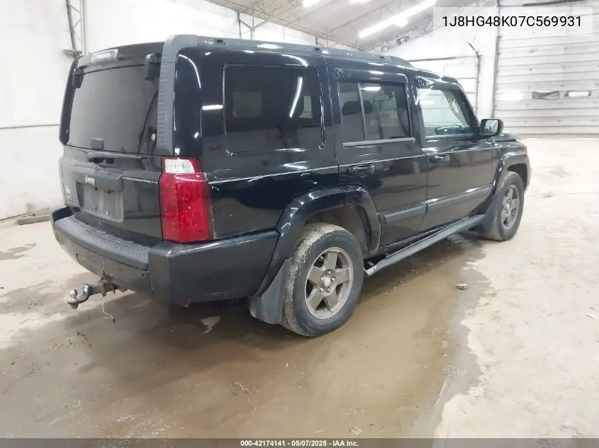 2007 Jeep Commander Sport VIN: 1J8HG48K07C569931 Lot: 42174141