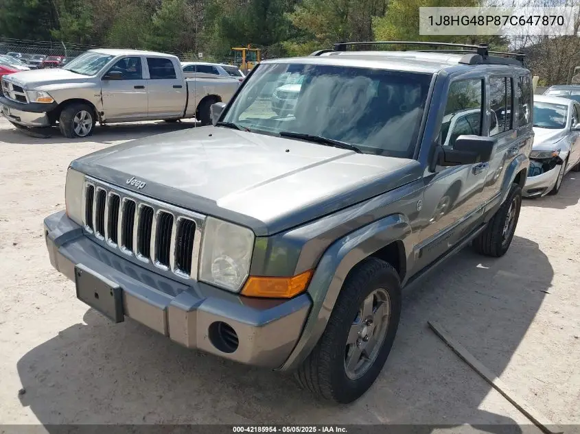 2007 Jeep Commander Sport VIN: 1J8HG48P87C647870 Lot: 42185954
