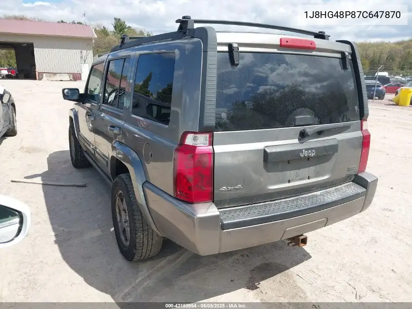 2007 Jeep Commander Sport VIN: 1J8HG48P87C647870 Lot: 42185954