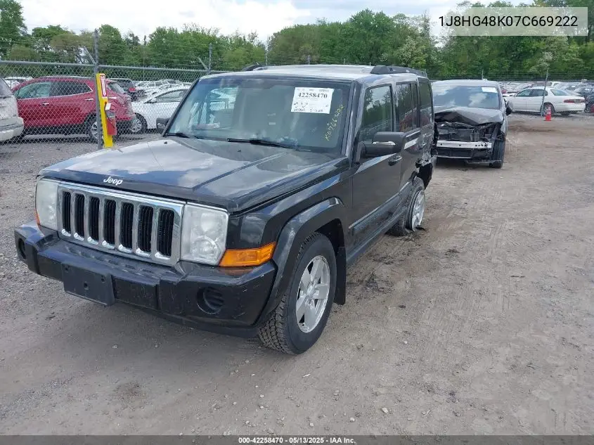 2007 Jeep Commander Sport VIN: 1J8HG48K07C669222 Lot: 42258470