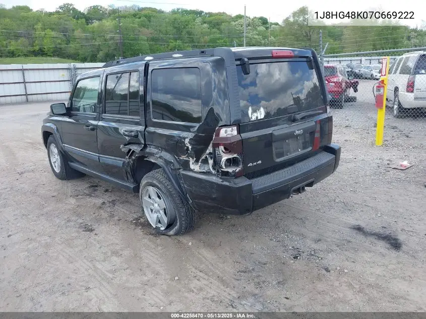 2007 Jeep Commander Sport VIN: 1J8HG48K07C669222 Lot: 42258470
