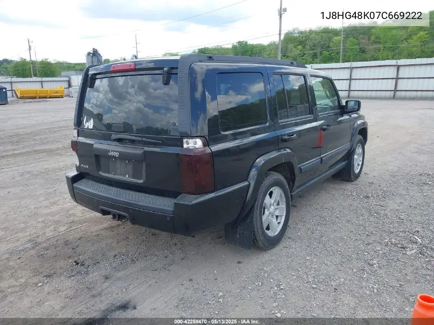 2007 Jeep Commander Sport VIN: 1J8HG48K07C669222 Lot: 42258470