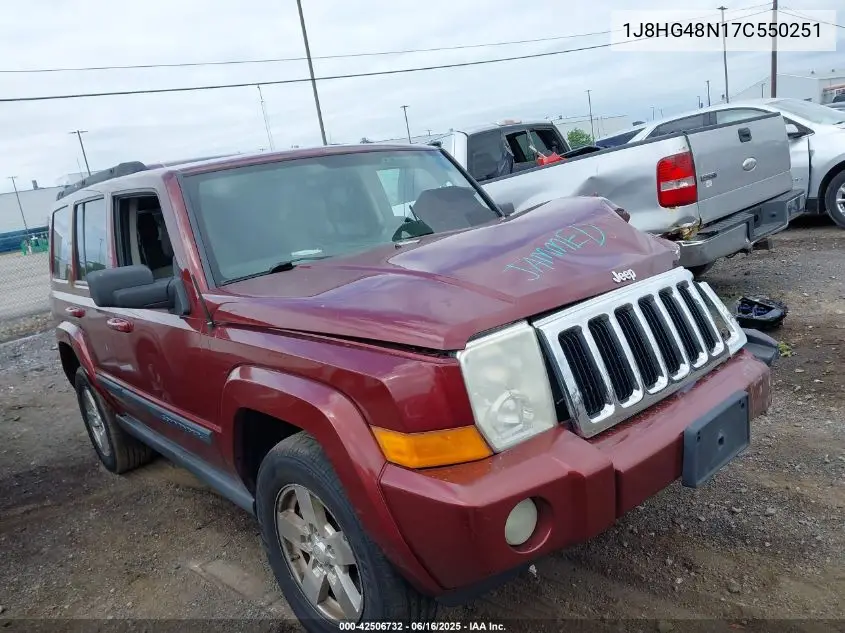 2007 Jeep Commander Sport VIN: 1J8HG48N17C550251 Lot: 42506732