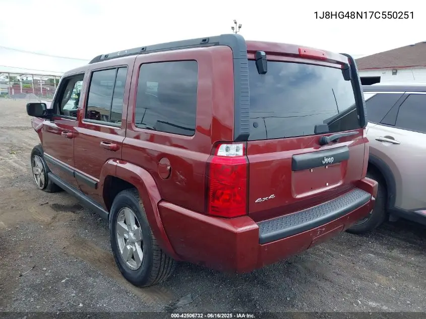 2007 Jeep Commander Sport VIN: 1J8HG48N17C550251 Lot: 42506732
