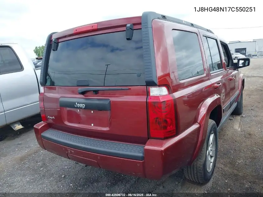 2007 Jeep Commander Sport VIN: 1J8HG48N17C550251 Lot: 42506732