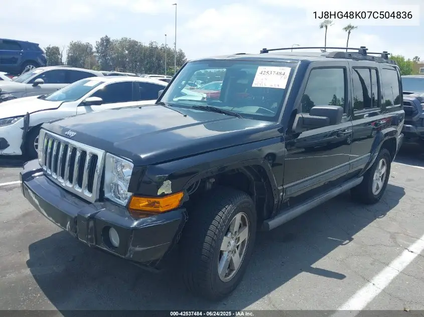 2007 Jeep Commander Sport VIN: 1J8HG48K07C504836 Lot: 42537484