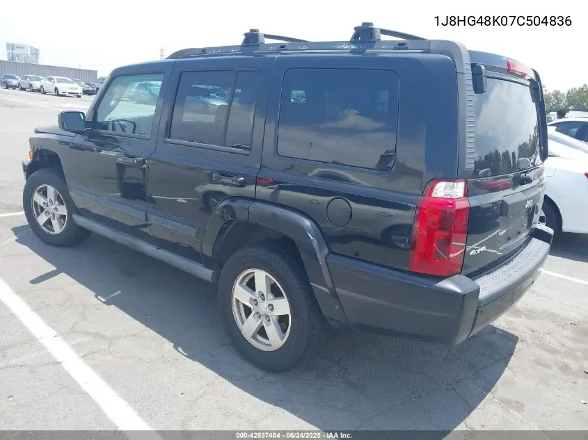 2007 Jeep Commander Sport VIN: 1J8HG48K07C504836 Lot: 42537484