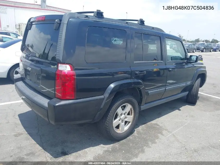 2007 Jeep Commander Sport VIN: 1J8HG48K07C504836 Lot: 42537484