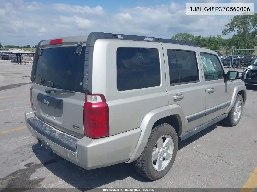 2007 Jeep Commander Sport VIN: 1J8HG48P37C560006 Lot: 42558974