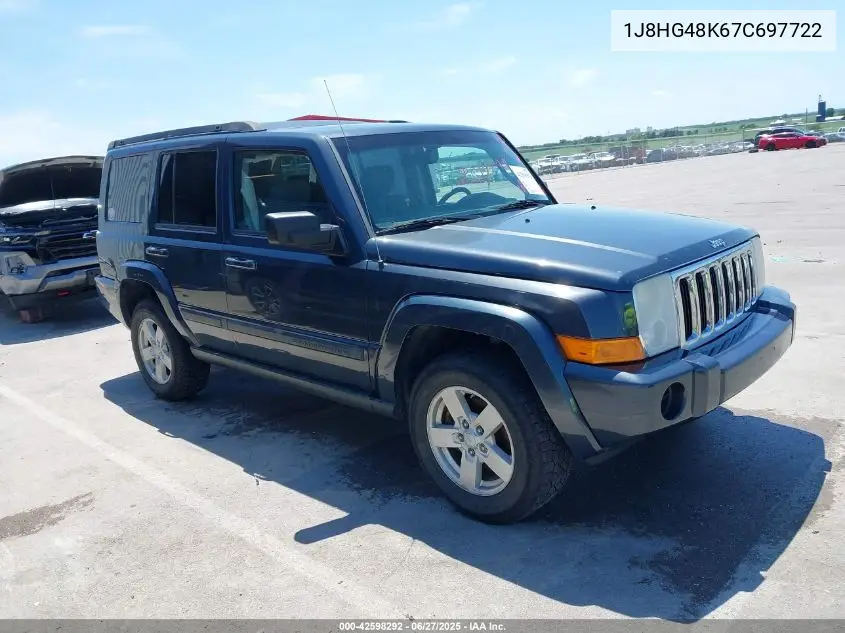 2007 Jeep Commander Sport VIN: 1J8HG48K67C697722 Lot: 42598292