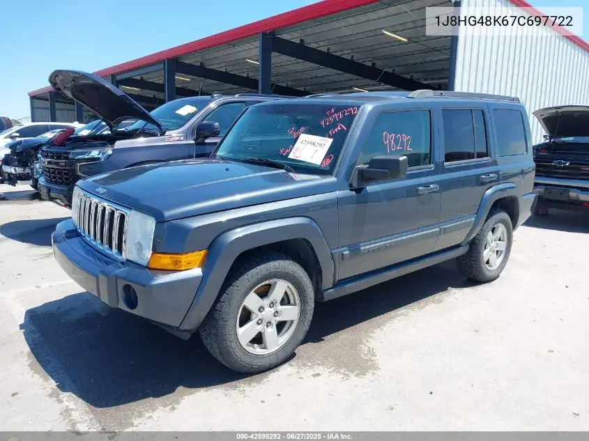 2007 Jeep Commander Sport VIN: 1J8HG48K67C697722 Lot: 42598292