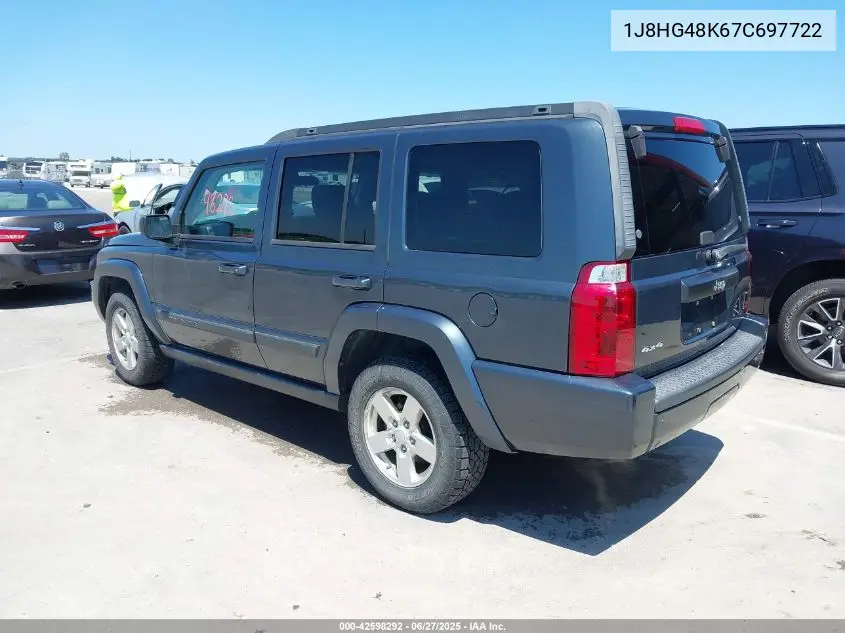 2007 Jeep Commander Sport VIN: 1J8HG48K67C697722 Lot: 42598292
