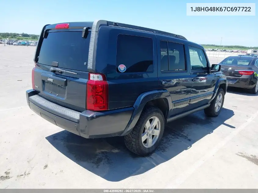 2007 Jeep Commander Sport VIN: 1J8HG48K67C697722 Lot: 42598292