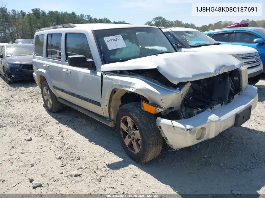 2008 Jeep Commander Sport VIN: 1J8HG48K08C187691 Lot: 41898517