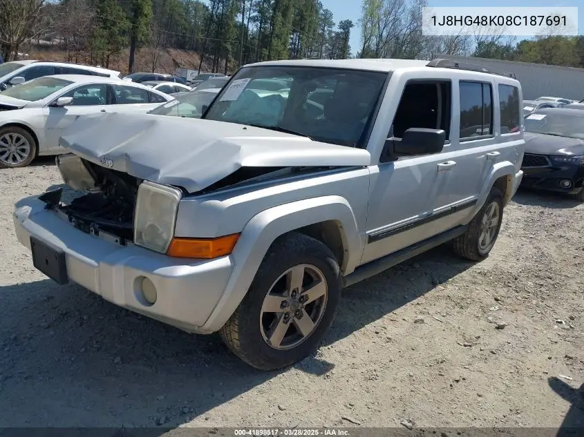 2008 Jeep Commander Sport VIN: 1J8HG48K08C187691 Lot: 41898517